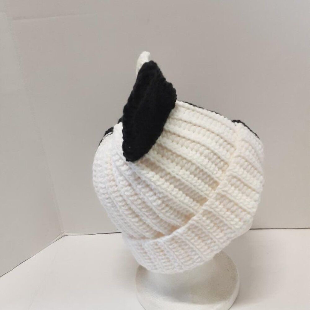 Handmade Crochet Split Color Cat Ear Beanie New - Picture 4 of 7